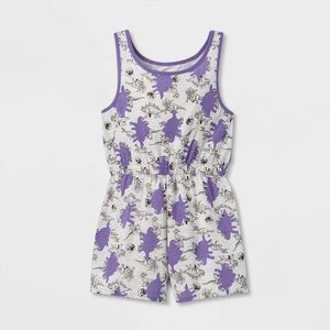 Jurassic World Purple Stegosaurus Dinosaur Shorts Jumper Romper XS 4-5
